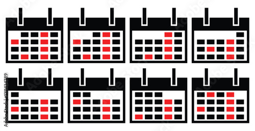 Calendar or appointment schedule flat icon icon for apps and websites, Vector EPS10 .