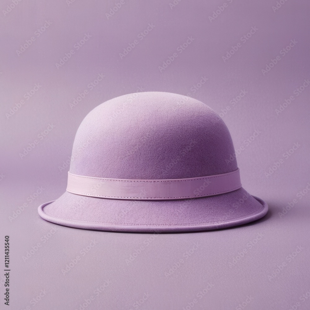 Elegant Purple Felt Hat with Ribbon Accent Elegant Purple Felt Hat with Ribbon Accent