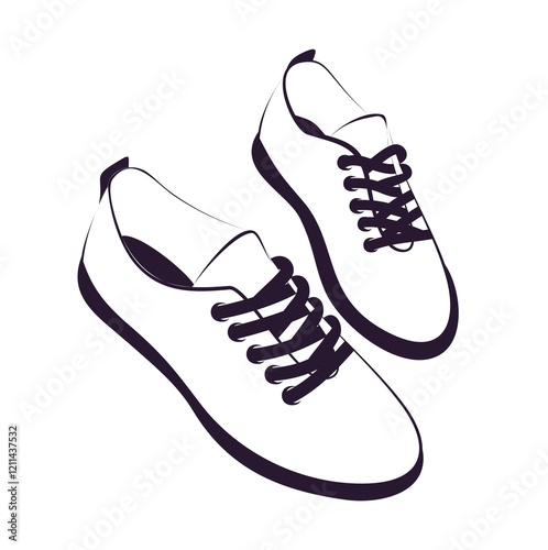 The sketch of a pair sports shoes.
