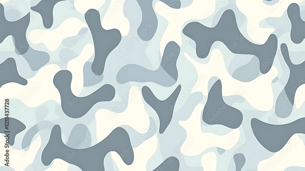 Abstract Camouflage Pattern in Soft Blue and White Hues Abstract Camouflage Pattern in Soft Blue and White Hues