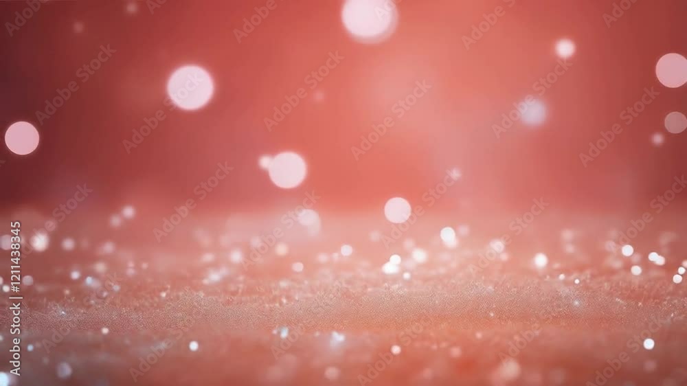 Sparkling red bokeh background with glistening light particles for festive and elegant themes
