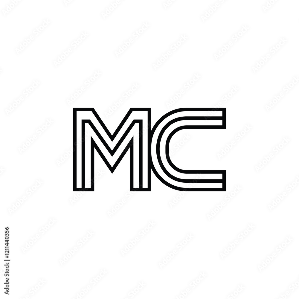 MC monogram logo design letter text name symbol monochrome logotype alphabet character simple logo MC monogram logo design letter text name symbol monochrome logotype alphabet character simple logo
