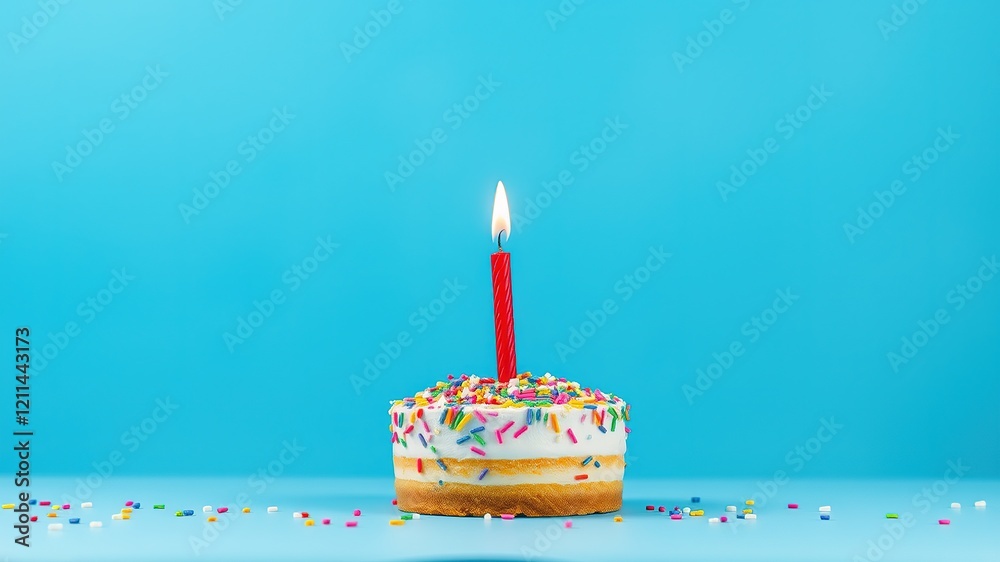 Birthday Cake Blue Background Anniversary Banner AI Art Birthday Cake Blue Background Anniversary Banner AI Art