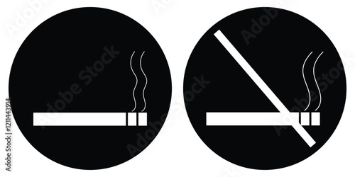Cigarette, simple icon set. Tabbacco smoke concept illustration in vector flat-vector illustration