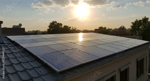 solar panels on the roof photo