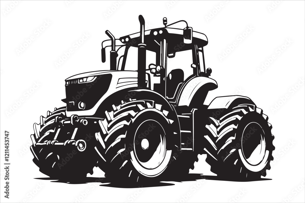 Obraz premium Tractor Silhouette Design Set