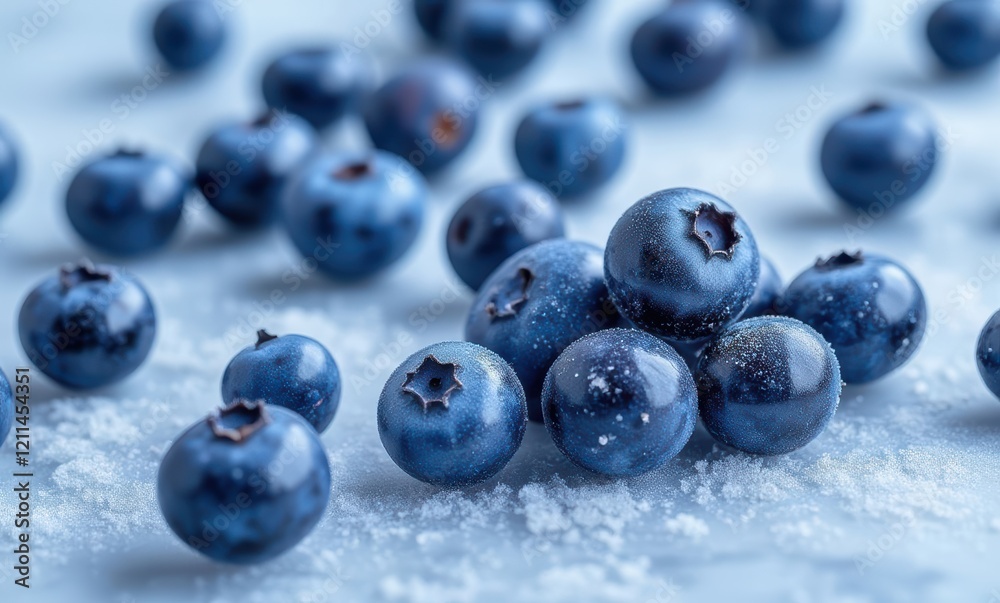 Fresh blueberries scattered on surface Fresh blueberries scattered on surface