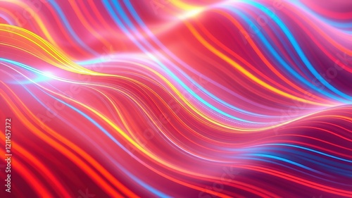 Wallpaper Mural Dynamic Orange & Blue Light Ripples Torontodigital.ca