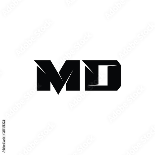 MD monogram logo design letter text name symbol monochrome logotype alphabet character simple logo