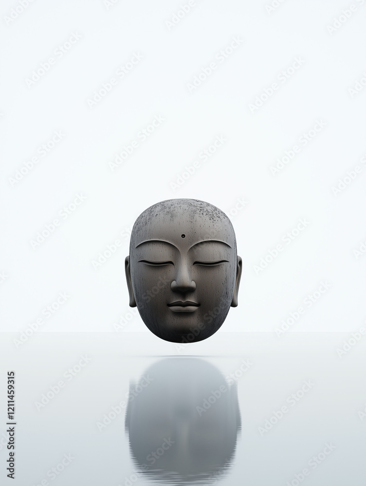 ancient oriental mask on white background