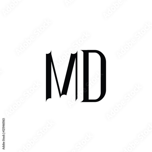 MD monogram logo design letter text name symbol monochrome logotype alphabet character simple logo