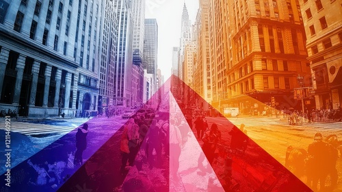 Vibrant Cityscape: A Kaleidoscope of Urban Life photo