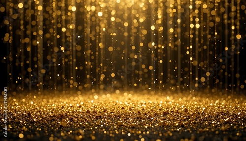 Sparkling Golden Glitter Background, Luxurious Shimmering Texture, Festive Celebration, New Year's Eve, Birthday Party Decor, Elegant Design, Abstract Gold Texture