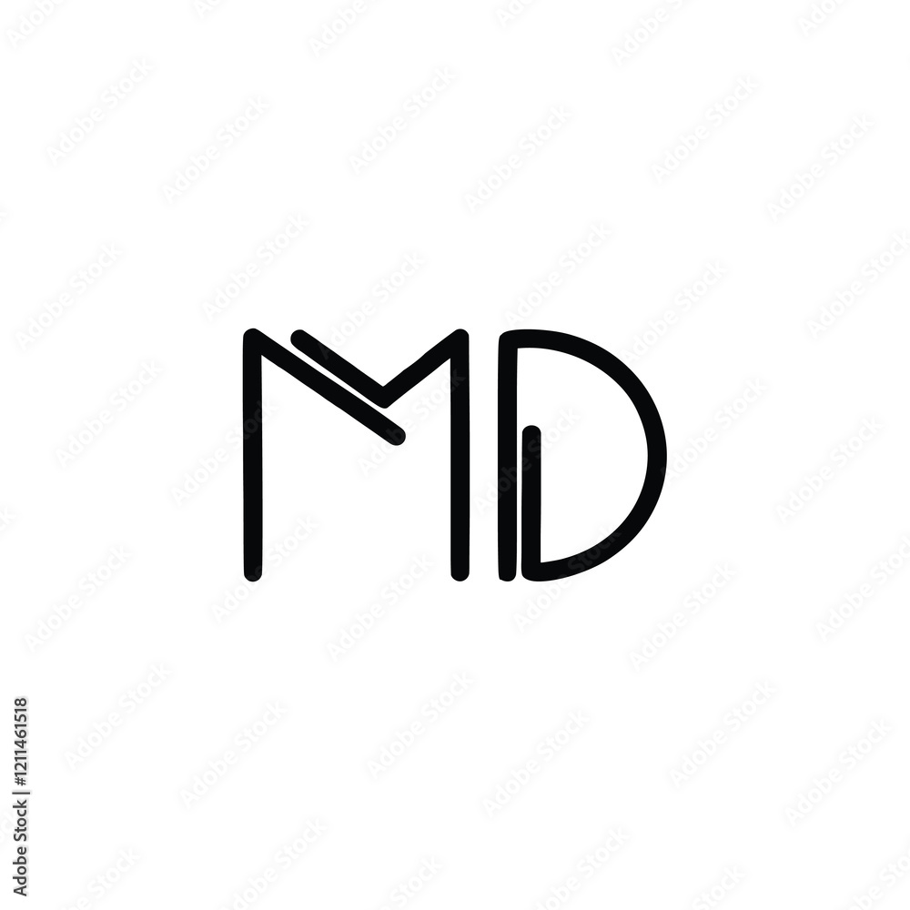 MD monogram logo design letter text name symbol monochrome logotype alphabet character simple logo MD monogram logo design letter text name symbol monochrome logotype alphabet character simple logo