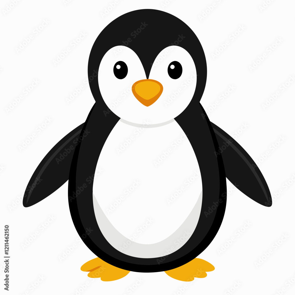 Obraz premium Simple Penguin Silhouette on White