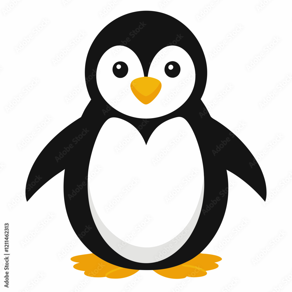 Obraz premium Simple Penguin Silhouette on White