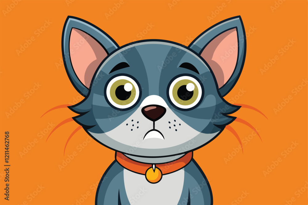 Fototapeta premium A funny cat looks guilty after causing mischief in the house Funny pet with guilty eyes and bad behavior,