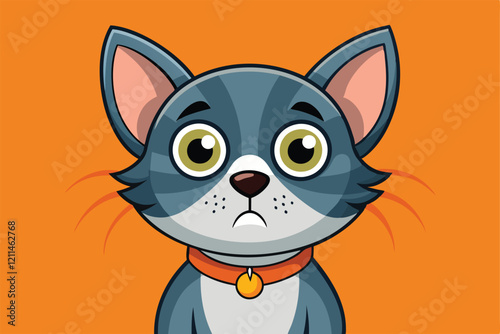A funny cat looks guilty after causing mischief in the house Funny pet with guilty eyes and bad behavior,