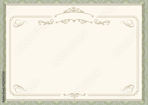 Light beige classic retro certificate of achievement paper template