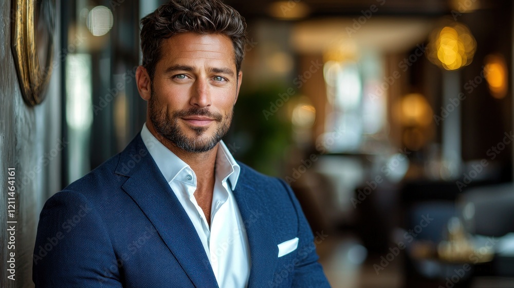 Portrait of a Handsome Man in a Blue Suit Portrait of a Handsome Man in a Blue Suit