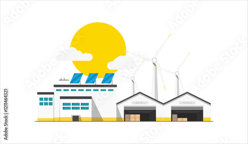 ecological factory. green energy. vector