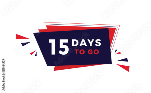 15 days to go, countdown banner. days countdown sale price offer promo design. vector illustration.