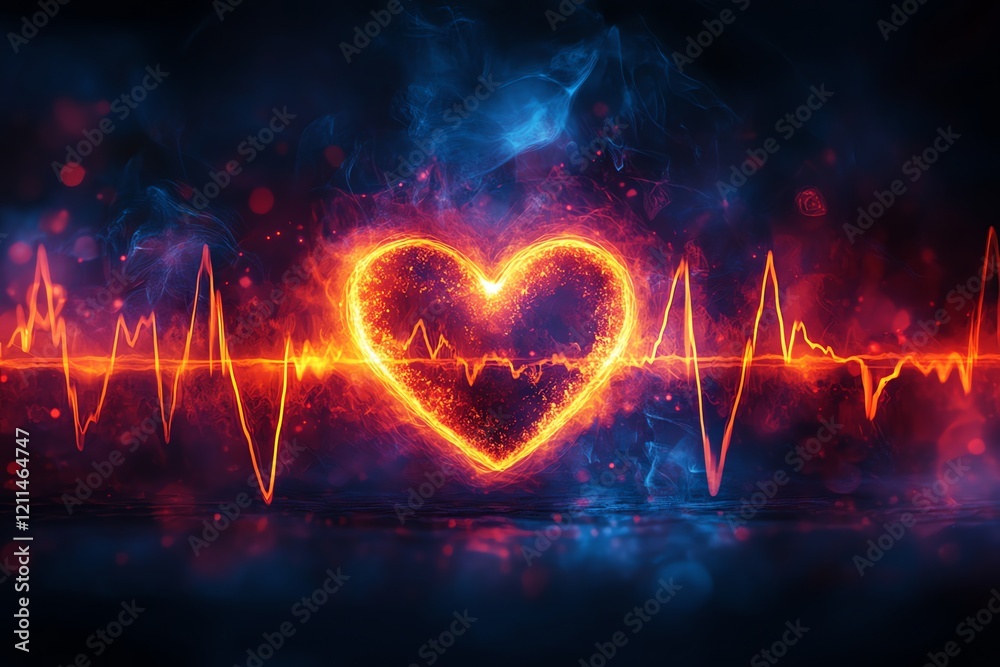 Fiery Heartbeat: A Dramatic Energy and Light Artwork Fiery Heartbeat: A Dramatic Energy and Light Artwork
