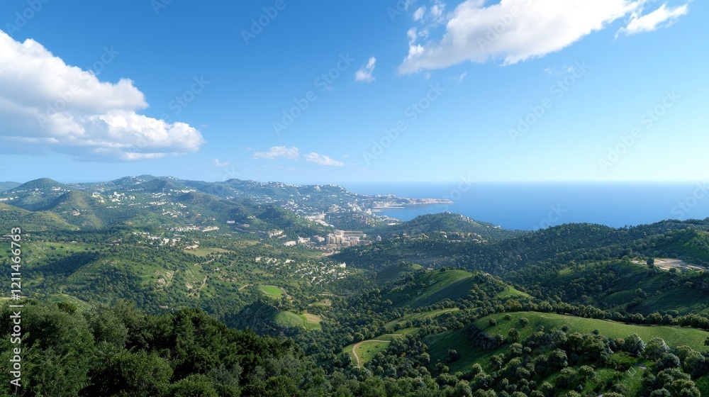 Fototapeta premium Coastal Village Panorama