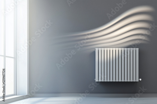 Wallpaper Mural Modern radiator on a background of a contemporary apartment interior background.. Torontodigital.ca