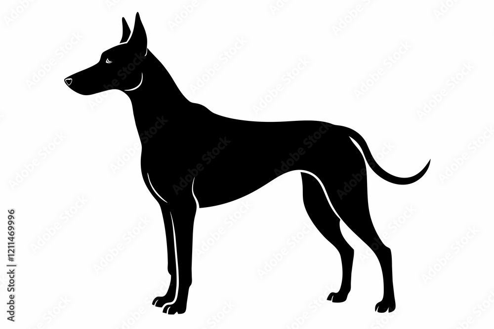 A dog silhouette black vector art illustration. A dog silhouette black vector art illustration.