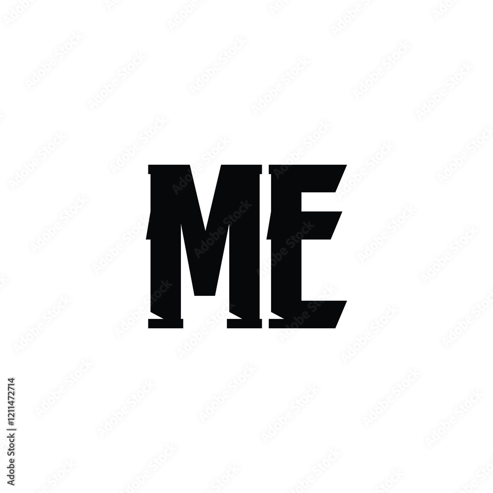 ME monogram logo design letter text name symbol monochrome logotype alphabet character simple logo ME monogram logo design letter text name symbol monochrome logotype alphabet character simple logo