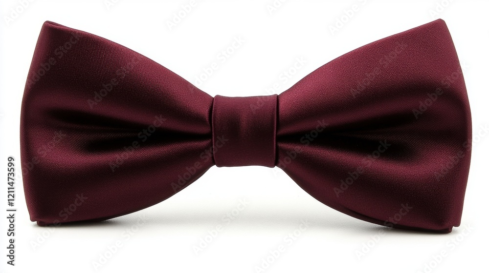 Elegant Burgundy Bow Tie on White Background for Formal Wear Elegant Burgundy Bow Tie on White Background for Formal Wear