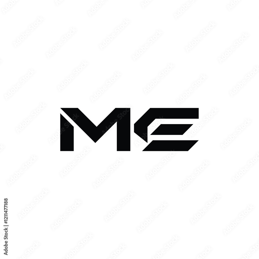 ME monogram logo design letter text name symbol monochrome logotype alphabet character simple logo ME monogram logo design letter text name symbol monochrome logotype alphabet character simple logo