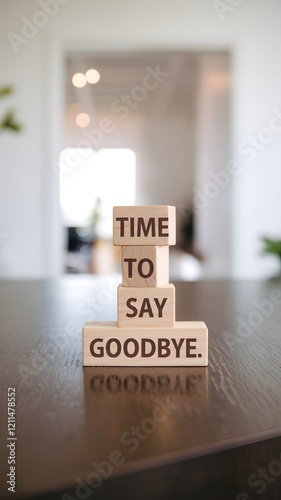 Three stacked wooden blocks display 