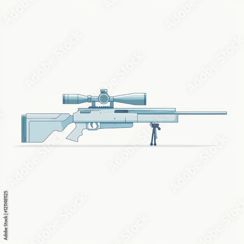 side view of a minimalist sniper gun simple vector