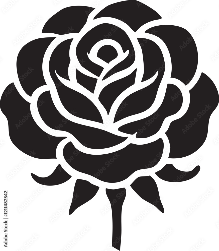 Fototapeta premium nice Rose silhouette vector art illustration