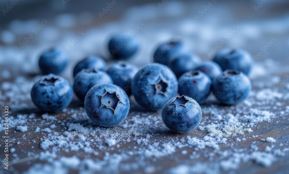 Fresh blueberries on a snowy surface Fresh blueberries on a snowy surface