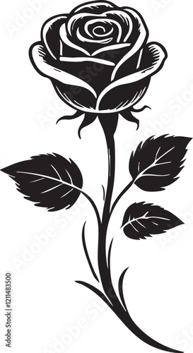 nice Rose silhouette vector art illustration