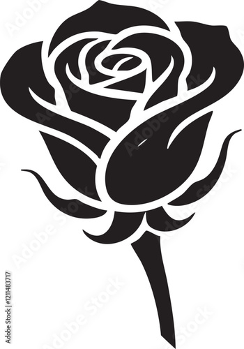 nice Rose silhouette vector art illustration