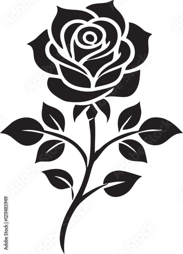 nice Rose silhouette vector art illustration