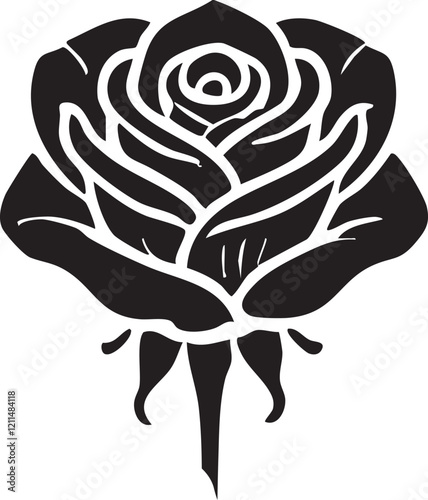 nice Rose silhouette vector art illustration