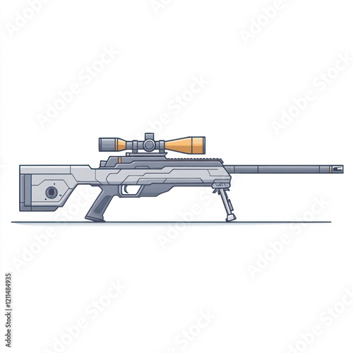 side view of a minimalist sniper gun