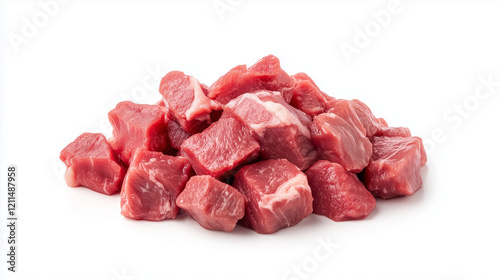 Freshly Cut Beef Cubes: A c...