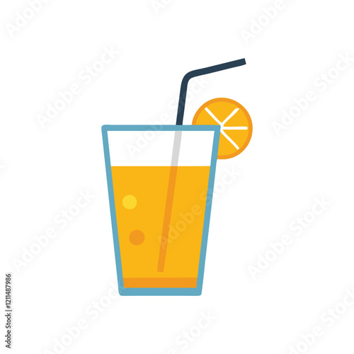  Delicious Orange Juice with Straw for Quenching Thirst