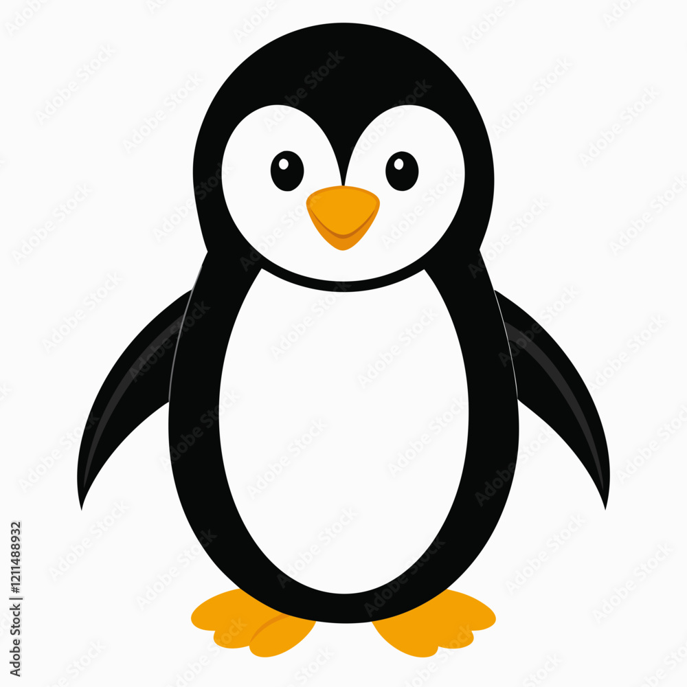 Obraz premium Simple Penguin Silhouette on White