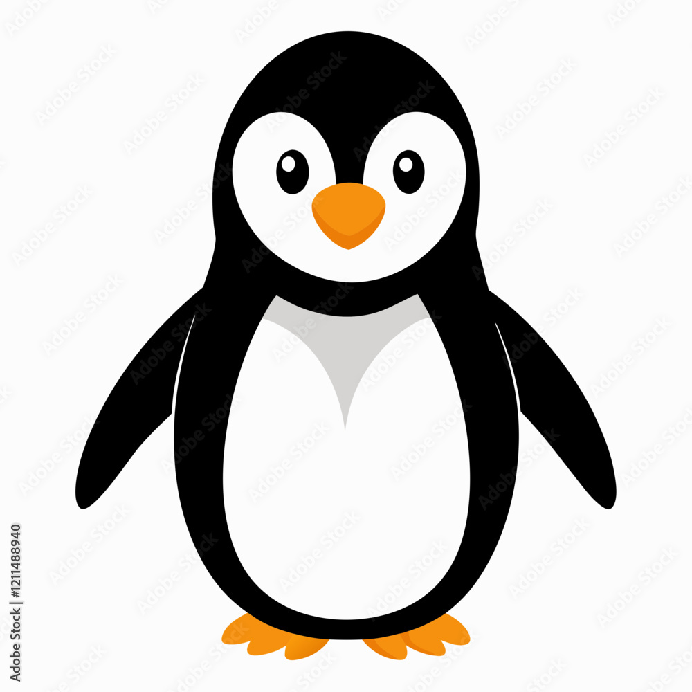 Obraz premium Simple Penguin Silhouette on White