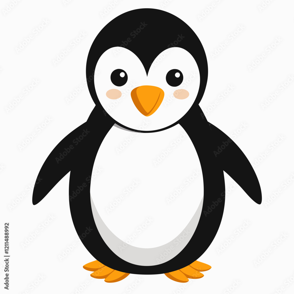 Obraz premium Simple Penguin Silhouette on White