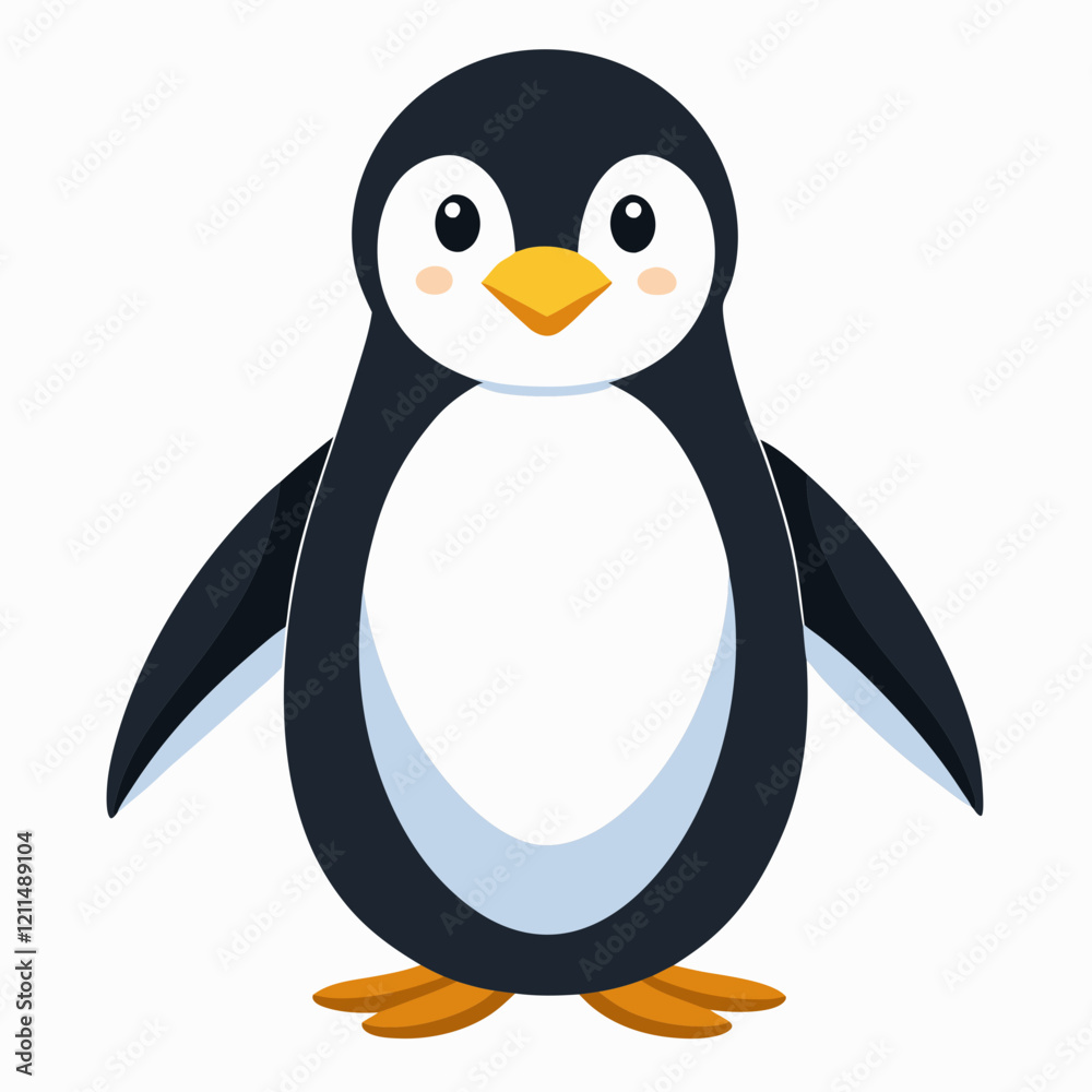 Obraz premium Simple Penguin Silhouette on White