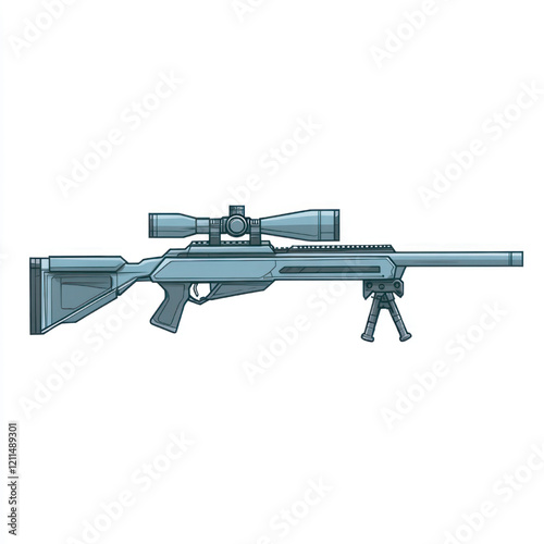 side view of a minimalist sniper gun