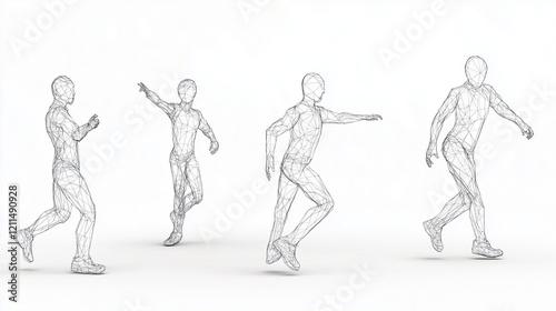 Wireframe Human Figures in ...